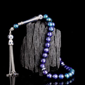 ZİRKON TAŞ GÜMÜŞ PÜSKÜLLÜ RENK DEĞİŞTİREN HİS TAŞI TESBİH