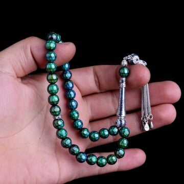 ZİRKON TAŞ GÜMÜŞ PÜSKÜLLÜ RENK DEĞİŞTİREN HİS TAŞI TESBİH