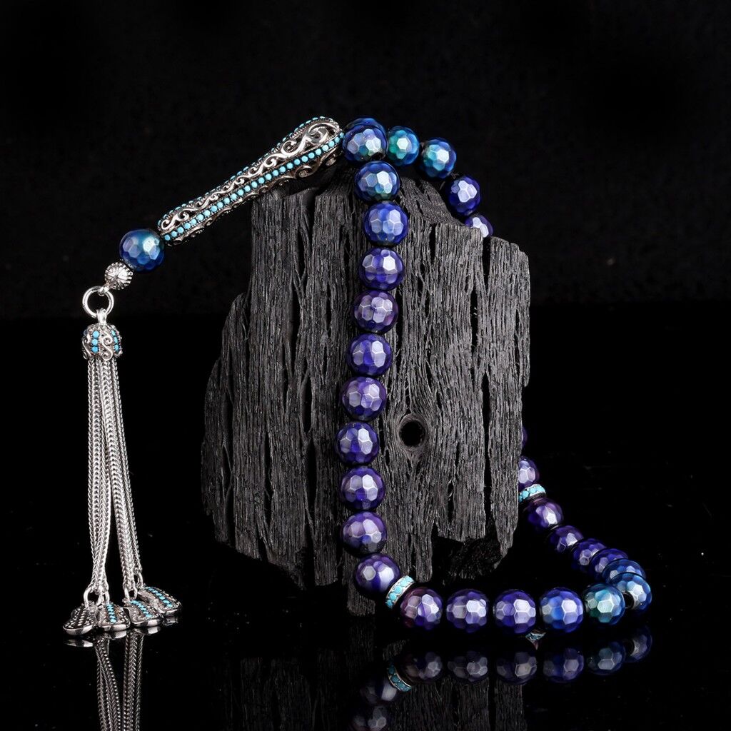 ZİRKON TAŞ GÜMÜŞ PÜSKÜLLÜ RENK DEĞİŞTİREN HİS TAŞI TESBİH