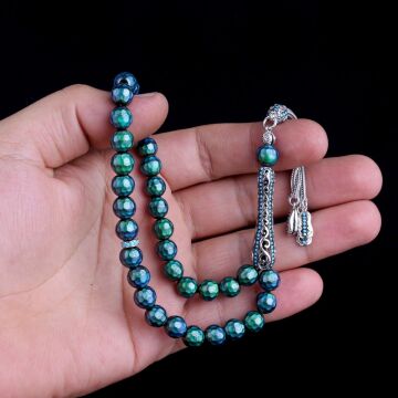 ZİRKON TAŞ GÜMÜŞ PÜSKÜLLÜ RENK DEĞİŞTİREN HİS TAŞI TESBİH