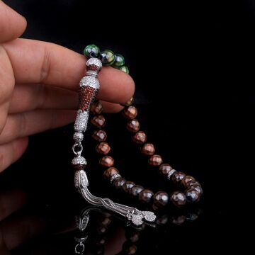 ZİRKON TAŞ GÜMÜŞ SET RENK DEĞİŞTİREN HİS TAŞI TESBİH