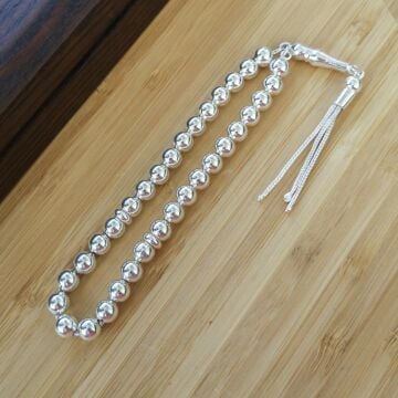 Küre Kesim Gümüş Tesbih Model 2