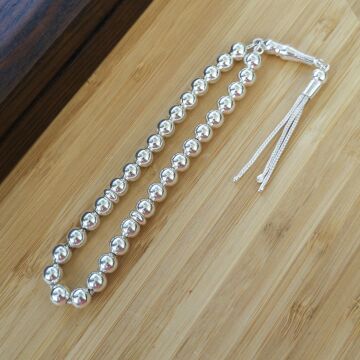 Küre Kesim Gümüş Tesbih Model 2