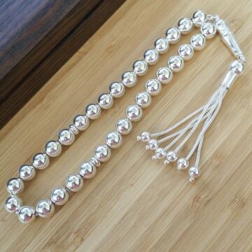 Küre Kesim Gümüş Tesbih Model 3