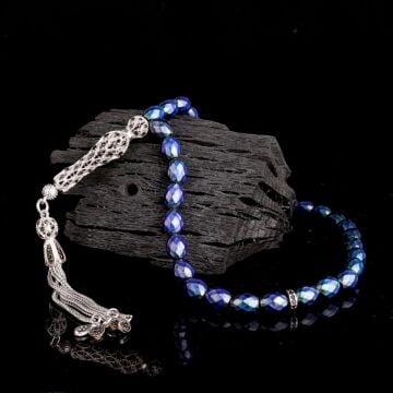 Zirkon Taşlı Gümüş Püsküllü Renk Değiştiren Arpa Kesim His Taşı Tesbih