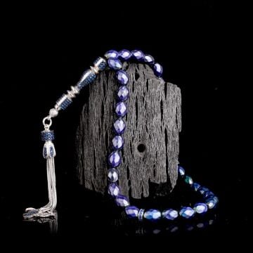 Zirkon Taşlı Gümüş Püsküllü Renk Değiştiren Arpa Kesim His Taşı Tesbih