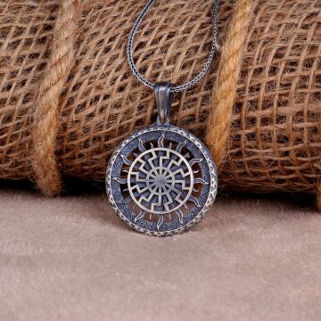 925 AYAR GÜMÜŞ GÜNEŞ TANRISI MODEL KOLYE