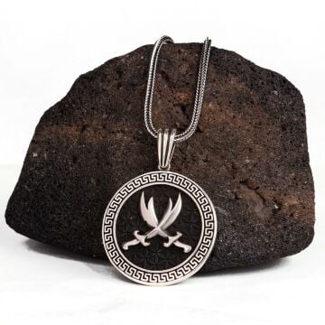 925 AYAR GÜMÜŞ HZ ALİ KILICI ASLAN MODEL KOLYE