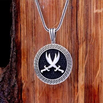 925 AYAR GÜMÜŞ HZ ALİ KILICI ASLAN MODEL KOLYE