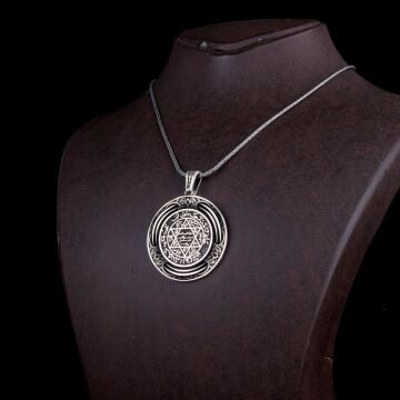 925 AYAR GÜMÜŞ HZ SÜLEYMAN MÜHRÜ MADALYON KOLYE