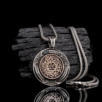 925 AYAR GÜMÜŞ HZ SÜLEYMAN MÜHRÜ MODEL KOLYE