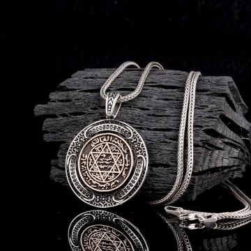 925 AYAR GÜMÜŞ HZ SÜLEYMAN MÜHRÜ MODEL KOLYE