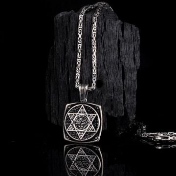 925 AYAR GÜMÜŞ KRAL ZİNCİRLİ HZ SÜLEYMAN MODEL KOLYE