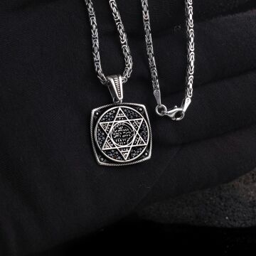 925 AYAR GÜMÜŞ KRAL ZİNCİRLİ HZ SÜLEYMAN MODEL KOLYE