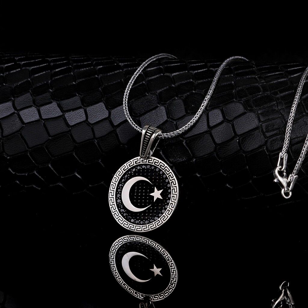 925 AYAR GÜMÜŞ MİKRO TAŞLI AYYILDIZ MODEL KOLYE