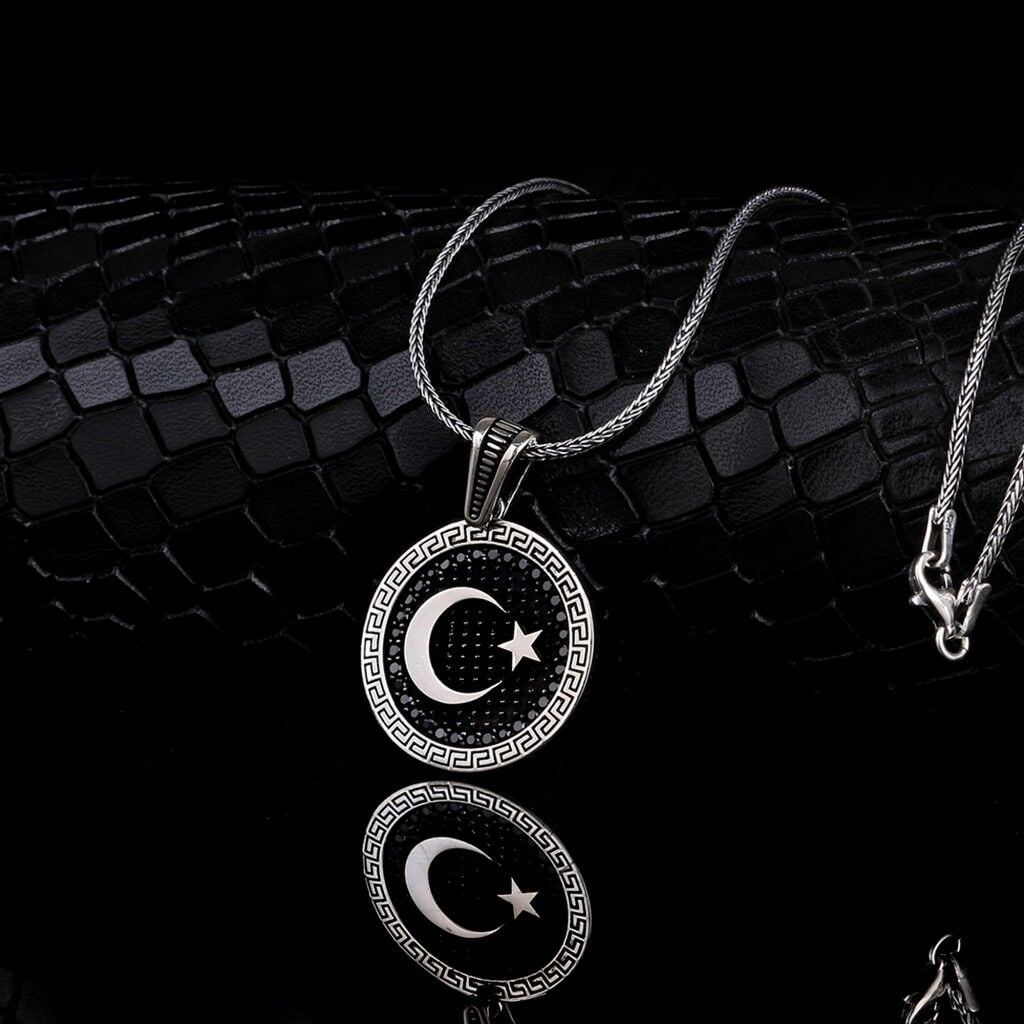 925 AYAR GÜMÜŞ MİKRO TAŞLI AYYILDIZ MODEL KOLYE