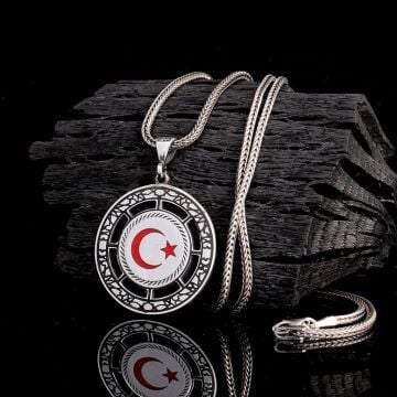 925 AYAR GÜMÜŞ MİNELİ AYYILDIZ MODEL KOLYE