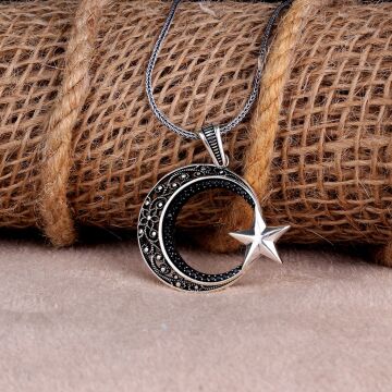 925 AYAR GÜMÜŞ TELKARİ AYYILDIZ MODEL 2 KOLYE