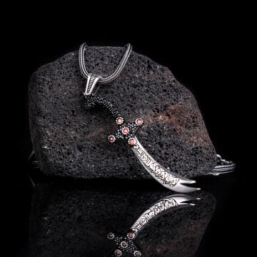 Ali'den Başka Üstün Yiğit  Zülfükar'dan Başka Keskin Kılıç Yoktur Gümüş Kolye