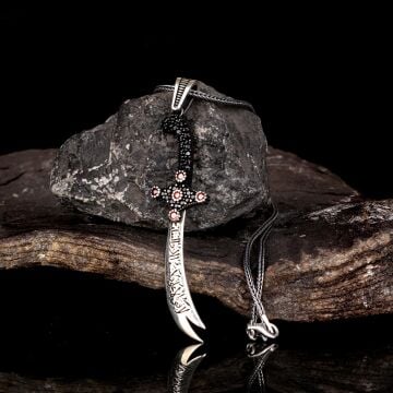 Ali'den Başka Üstün Yiğit  Zülfükar'dan Başka Keskin Kılıç Yoktur Gümüş Kolye