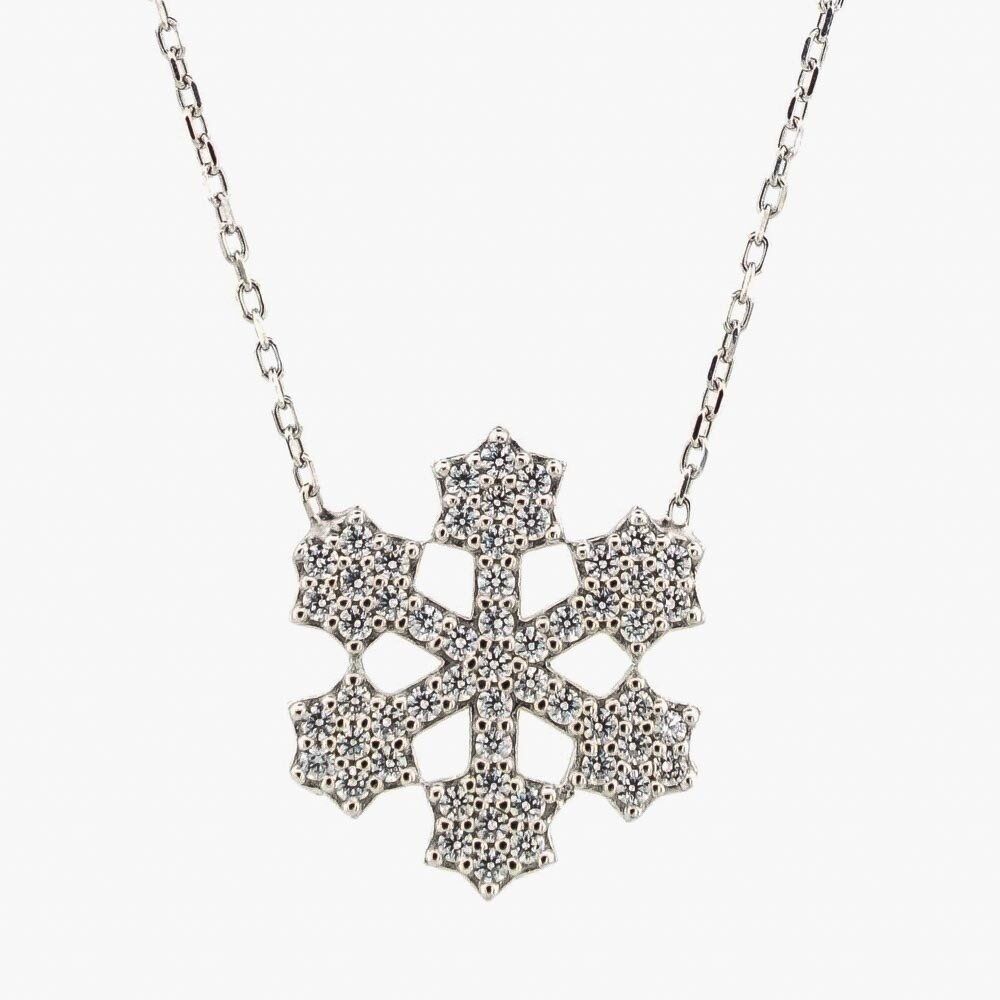 925 Ayar Gümüş Kar Tanesi Gümüş Kolye