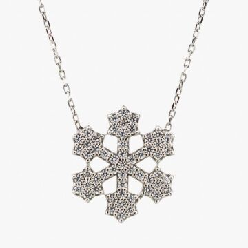 925 Ayar Gümüş Kar Tanesi Gümüş Kolye