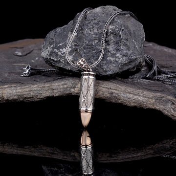 DESEN MOTİFLİ MERMİ TASARIM 925 AYAR GÜMÜŞ KOLYE