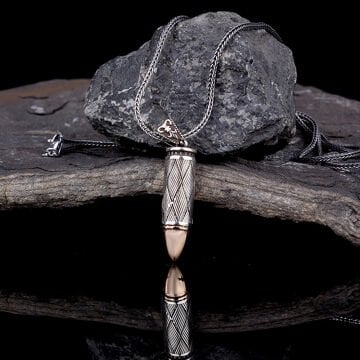 DESEN MOTİFLİ MERMİ TASARIM 925 AYAR GÜMÜŞ KOLYE