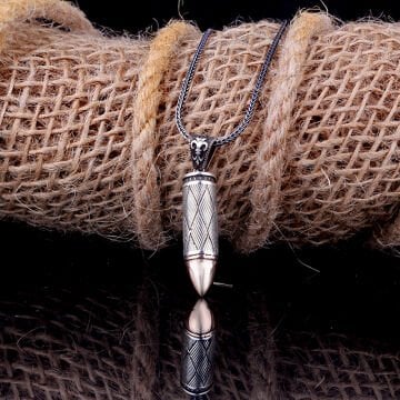 DESEN MOTİFLİ MERMİ TASARIM 925 AYAR GÜMÜŞ KOLYE