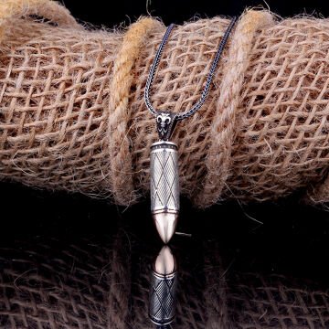 DESEN MOTİFLİ MERMİ TASARIM 925 AYAR GÜMÜŞ KOLYE