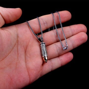 DESEN MOTİFLİ MERMİ TASARIM 925 AYAR GÜMÜŞ KOLYE