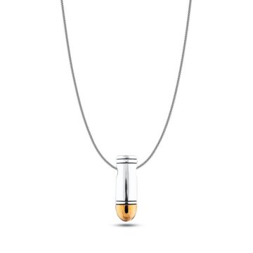 Özel Mermi Kurşun Tasarımlı 925 Ayar Gümüş Kolye 60 CM