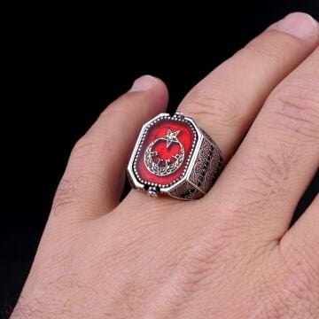 HZ SÜLEYMAN MÜHRÜ TÜRK YAZILI ÇİFT TARAFLI GÜMÜŞ YÜZÜK