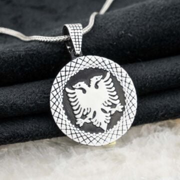 925 Ayar Gümüş Arnavut Kartalı Erkek Gümüş Kolye