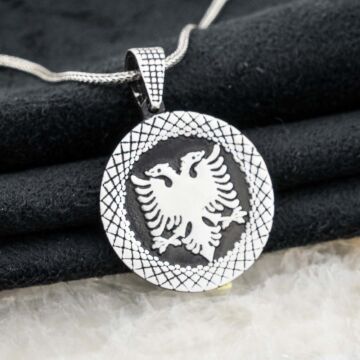 925 Ayar Gümüş Arnavut Kartalı Erkek Gümüş Kolye
