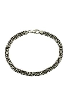 Şık Tasarımlı Yuvarlak Kral Gümüş Bileklik