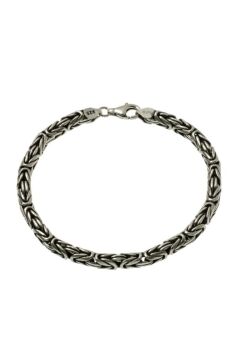 Şık Tasarımlı Yuvarlak Kral Gümüş Bileklik