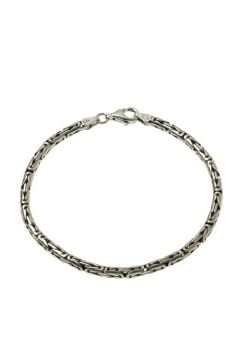 Şık Tasarımlı Yuvarlak Kral Gümüş Bileklik 4 Milim 20 CM