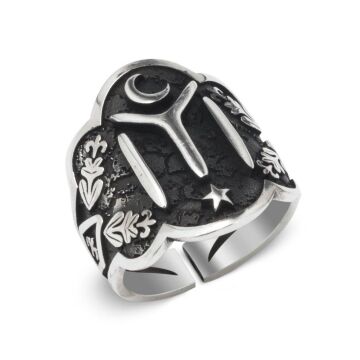 Ay Yıldız Kayı Boyu (Zihgir) Model Gümüş Yüzük