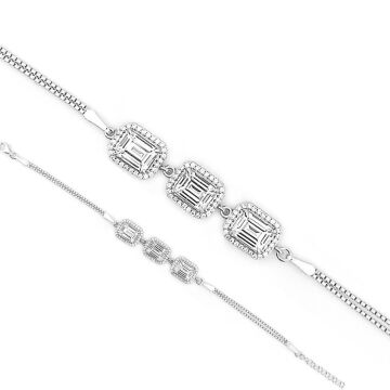 Özel Pırlanta Tasarımlı 925 Ayar Gümüş Baget Bileklik