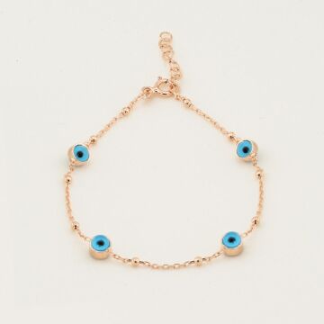 925 Ayar Gümüş Nazar Gözlü Bayan Bileklik