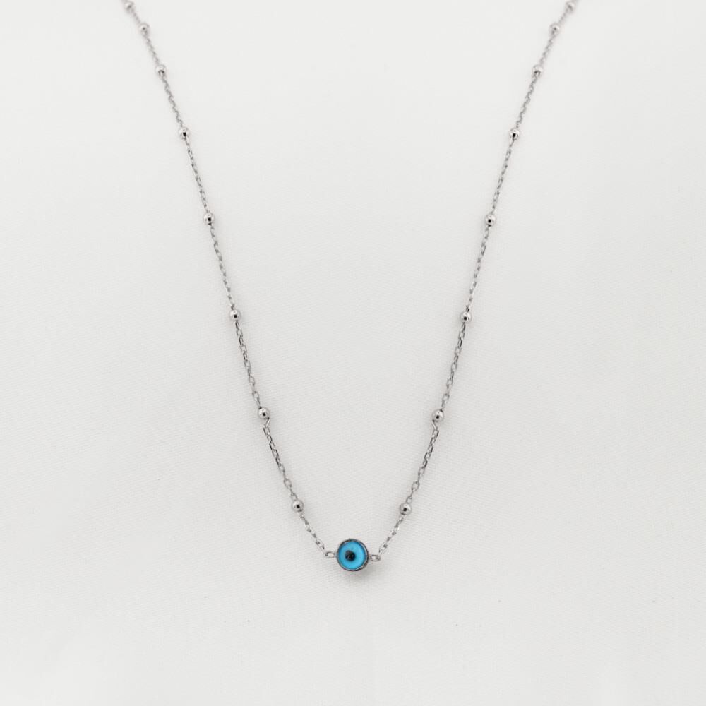 925 Ayar Gümüş Nazar Gözlü Bayan Kolye