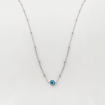 925 Ayar Gümüş Nazar Gözlü Bayan Kolye