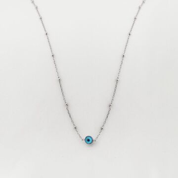 925 Ayar Gümüş Nazar Gözlü Bayan Kolye