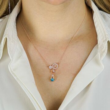 Özel Tasarımlı Arım Balım Peteğim Gümüş Kolye ROSE