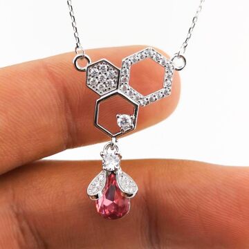 Özel Tasarımlı Arım Balım Beteğim Gümüş Kolye