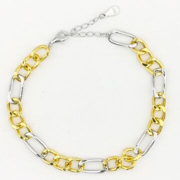 Şık Tasarımlı 14 Ayar Altın Kaplama Hallow Gümüş Bileklik