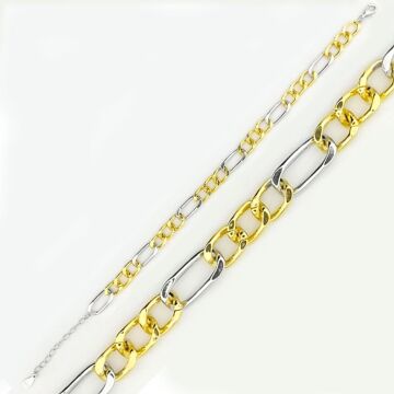 Şık Tasarımlı 14 Ayar Altın Kaplama Hallow Gümüş Bileklik