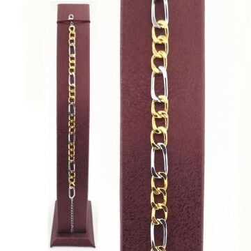 Şık Tasarımlı 14 Ayar Altın Kaplama Hallow Gümüş Bileklik