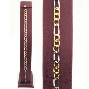 Şık Tasarımlı 14 Ayar Altın Kaplama Hallow Gümüş Bileklik